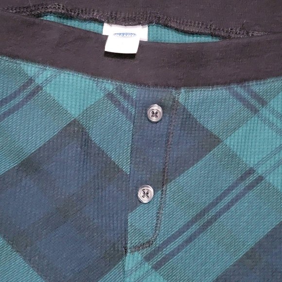 Old Navy Green Blue Plaid Thermal Knit Pajama Pants Sleep Legging Women L - Picture 11 of 15